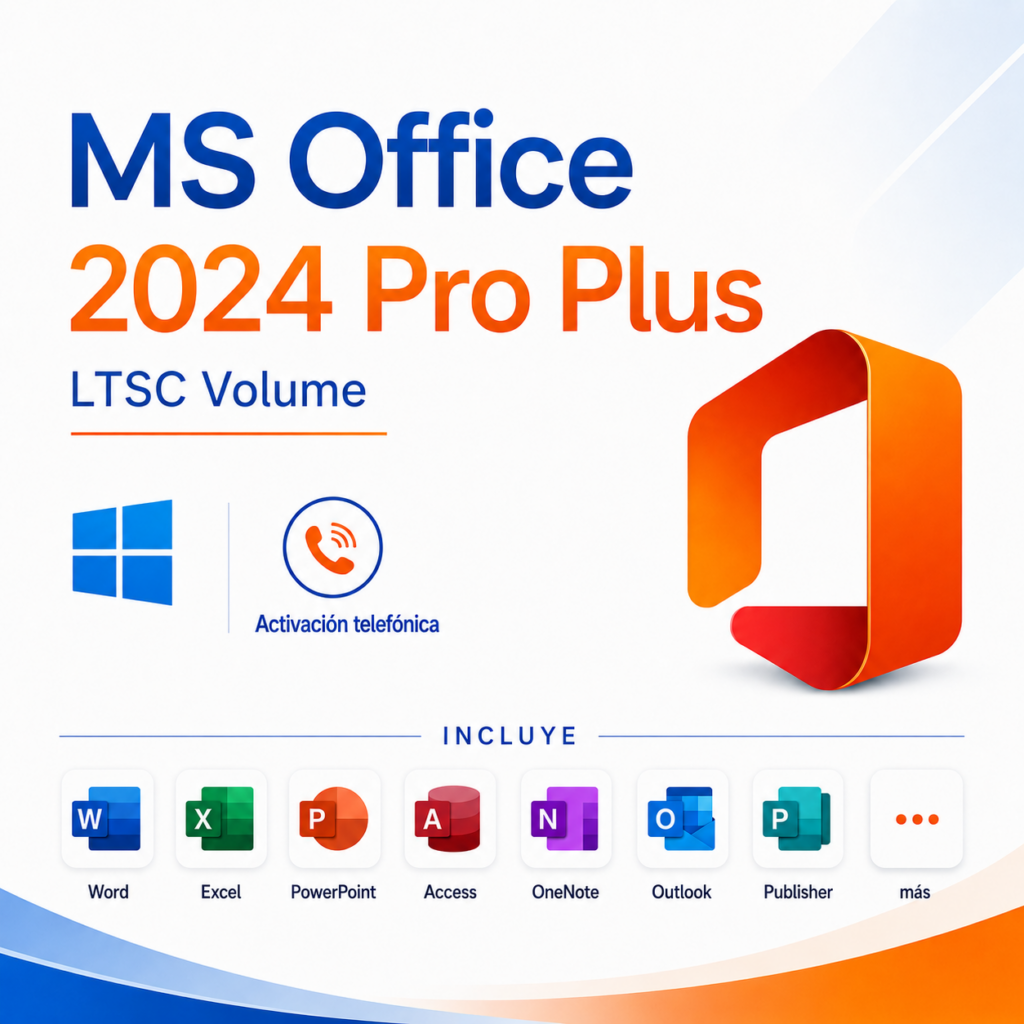 Office 2024 Pro Plus Windows 1PC [Activación Teléfonica]