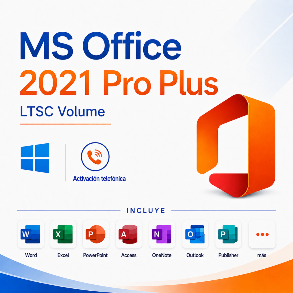 Office 2021 Pro Plus Windows 1PC [Activación Teléfonica]